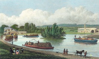 Junction of Regents Canal ved Paddington Basin, London, 1828 af Unbekannt