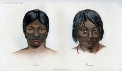 Juri og Botocudos, af Brasilio-Guarani nationen, 1848 af Unbekannt