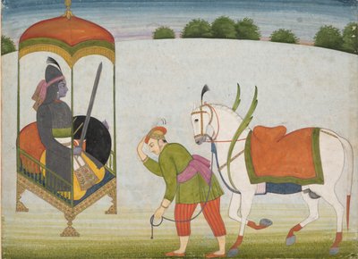 Kalki Avatar, Vishnus fremtidige inkarnation: Side fra et spredt manuskript, ca. 1760-70. af Unbekannt