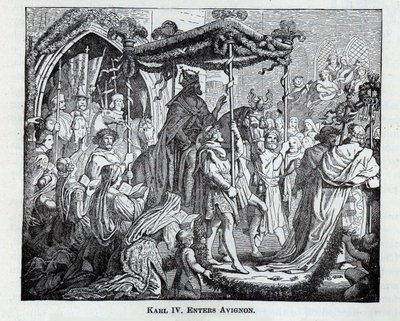 Karl IV kommer ind i Avignon, 1882 af Unbekannt