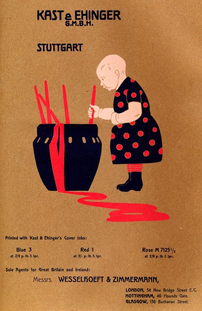 Kast & Ehinger G.M.B.H., Stuttgart - gedruckt mit Blau 3, Rot 1 und Rose M 7125 12, 1909 von Unbekannt