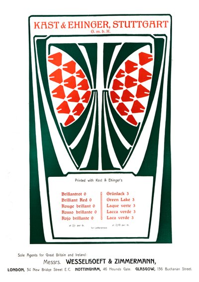 Kast & Ehinger, Stuttgart-annonce, 1909. af Unbekannt