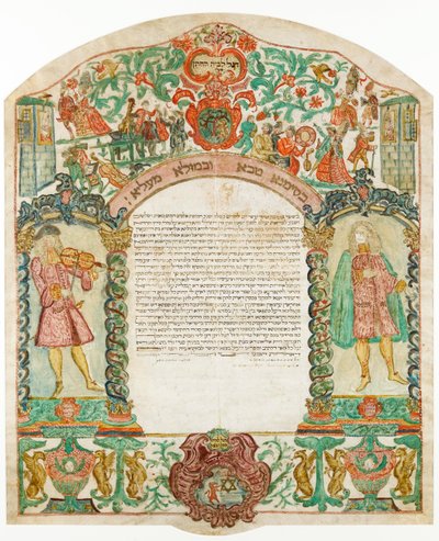 Ketubah jødiske ægteskabskontrakt, 1776 af Unbekannt