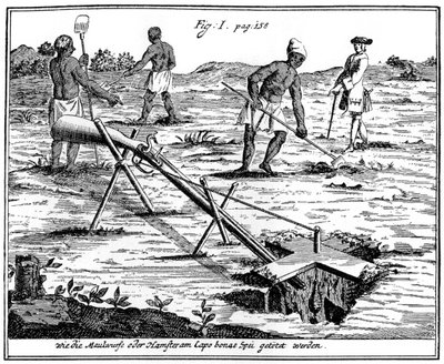 Khoikhois fanger muldvarpe, Sydafrika, 1700-tallet 1931 af Unbekannt