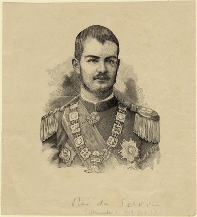Kong Aleksandar af Serbien 1876-1903, ca. 1889 af Unbekannt