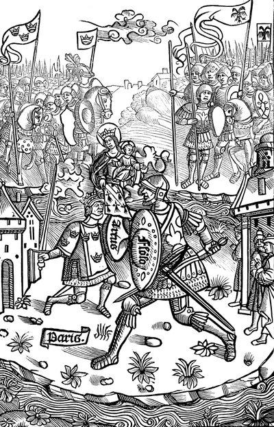 Kong Arthur kæmper mod en kæmpe, 1514 af Unbekannt