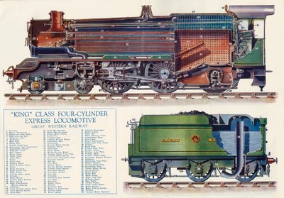 King Class Fire-Cylinder Express Lokomotiv - Great Western Railway, 1935. af Unbekannt