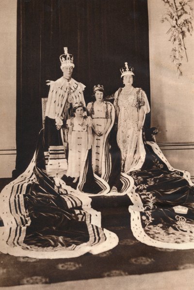 Kong George VI og dronning Elizabeth på deres kroningsdag, 1937. af Unbekannt