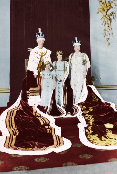 Kong George VI og dronning Elizabeth på deres kroningsdag, 1937 af Unbekannt