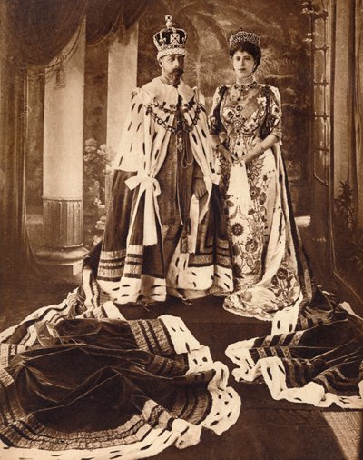 Kong George V og Queen Mary kronede og klædte til Delhi Durbar, 1911 1935. af Unbekannt
