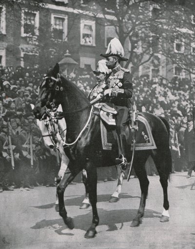 Kong George V ved begravelsen af sin far, kong Edward VII, London, 20. maj 1910. af Unbekannt