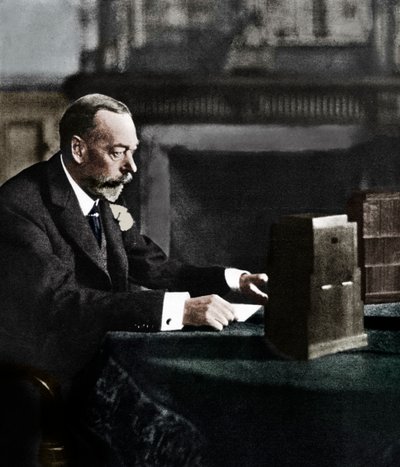 Kong George V sender til imperiet juledag, Sandringham, 1935 af Unbekannt