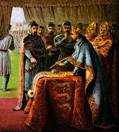 King John And The Magna Carta, 1215, c1850 af Unbekannt