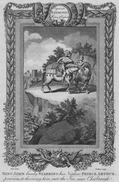 Kong John stak sin nevø, prins Arthur, før han kastede ham i havet, c1787 af Unbekannt