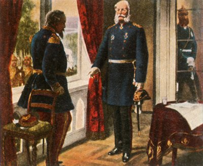 Kong Wilhelm og kejser Napoleon efter slaget ved Sedan, 2. september 1870, 1936. af Unbekannt