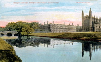 Kings College, Kings College Chapel og Clare College, Cambridge, begyndelsen af det 20. århundrede af Unbekannt