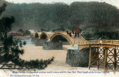 Kintai-broen Iwakuni, Japan, begyndelsen af det 20. århundrede af Unbekannt