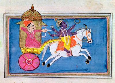 Krishna, hinduistisk guddom, en avatar af Vishnu, 1600-tallet af Unbekannt