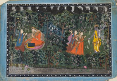 Krishna og Radha, c1850 af Unbekannt