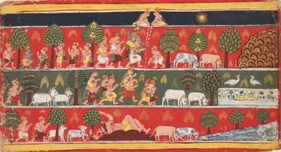 Krishna og gopierne, c1720 af Unbekannt