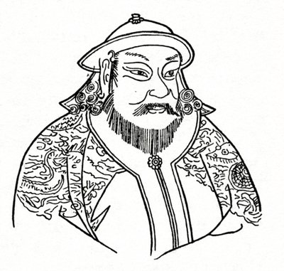 Kublai Khan 1215-1294 af det mongolske imperium og grundlægger af Yuan-dynastiet, 1912 af Unbekannt