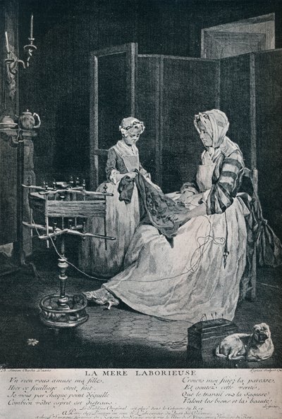 Den arbejdende moder, 1740, 1916 af Unbekannt