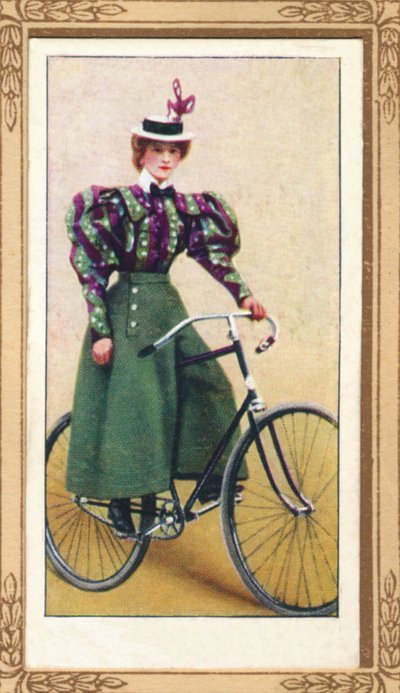 Lady Cyclist iført delt nederdel, 1939 af Unbekannt