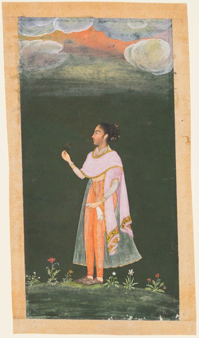 Dame holder en blomst, ca. 1670