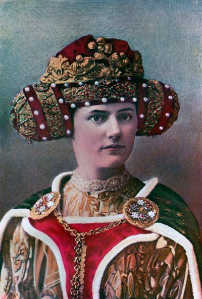Ladys hovedbeklædning, 1300-tallet, 1910 af Unbekannt