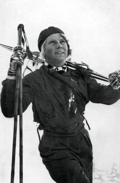Laila Schou-Nilsen, norsk skiløber, Olympiske Vinterlege, Garmisch-Partenkirchen, Tyskland, 1936 af Unbekannt