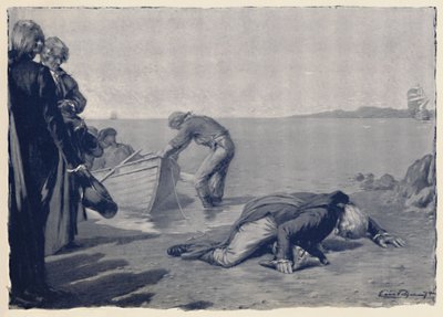 Landing af Paoli på korsikansk jord, slutningen af det 18. århundrede, 1896 af Unbekannt
