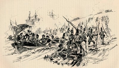 Landgang af Sir Ralph Abercromby og britiske styrker i Alexandria, 1801, 1884 af Unbekannt