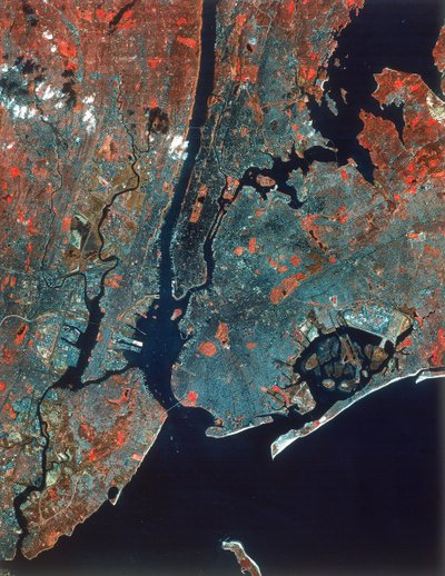Landsat-billede af Manhattan, New York, USA, 1980