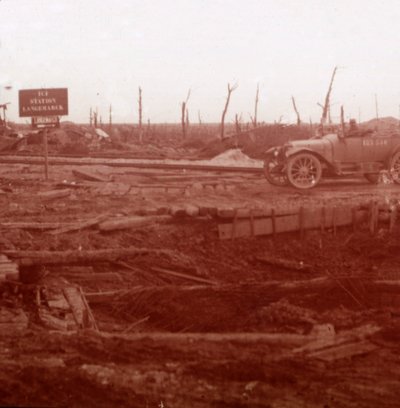 Langemarck station, Flandern, Belgien, c1914-c1918 af Unbekannt