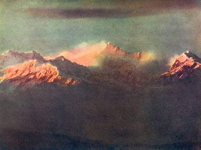 Sidste lysstråler på Kinchenjunga, c1910 af Unbekannt