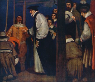 Laud går ind i prammen ved Lambeth for at gå til Tower, 1912 af Unbekannt