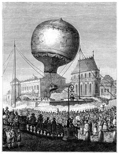 Lancering af en luftballon, slutningen af det 18. århundrede, 1885 af Unbekannt