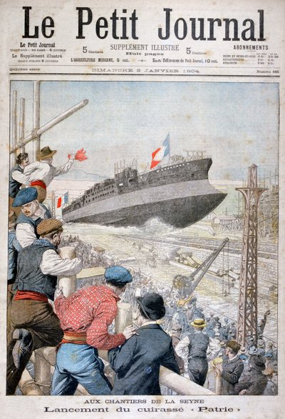 Lancering af det franske slagskib Patrie, Toulon, december 1903 1904 af Unbekannt