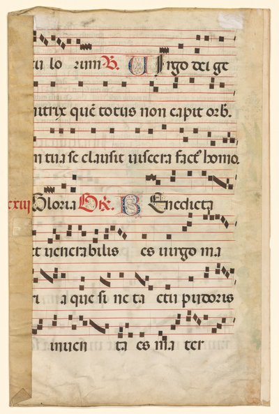 Blad fra en Gradual med musik verso, ca. 1420-1450. af Unbekannt