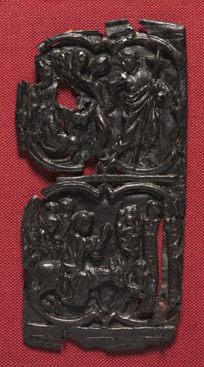 Læderpanel, ca. 1350-1400. af Unbekannt