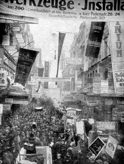 Leipzigs store reklameparade, Leipzig, Tyskland, 1922 af Unbekannt
