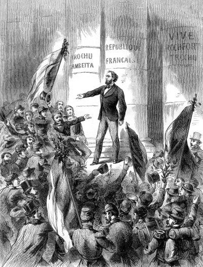 Leon Gambetta proklamerer Republikken Frankrig, 4. september 1870 1882-1884 af Unbekannt