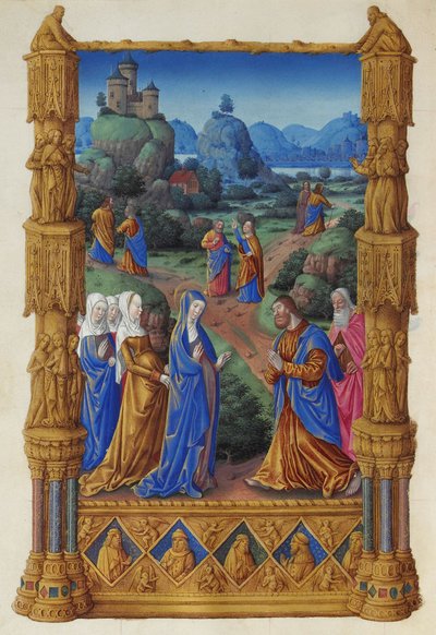 Les Très Riches Heures du duc de Berry, Folio 122v - Apostlene går frem for at prædike af Unbekannt