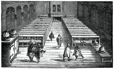 Bibliotek ved University of Leyden, Holland, 1600-tallet, 1870 af Unbekannt