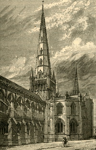 Lichfield Cathedral Exterior, 1898. af Unbekannt