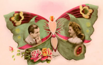 Liebespaar in einem Schmetterling von Unbekannt