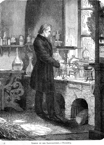 Liebig in His Laboratory-Chemistry, midten af det 19. århundrede c1885 af Unbekannt