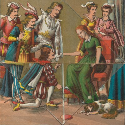 Rødhætte og Askepot med overraskelsesbilleder, ca. 1875. af Unbekannt
