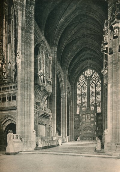 Liverpool Cathedral: The Choir, Looking East. Arkitekt, Sir G. Gilbert Scott, R.A., 1924 af Unbekannt