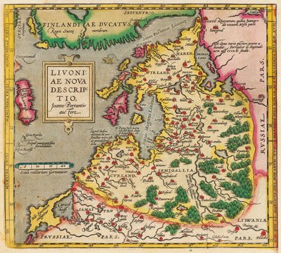 Kort over Livland, Nova Beskrivelse af Livland, 1573-1578 af Unbekannt